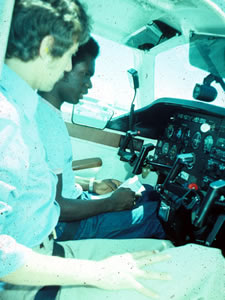 student / instructor in cockpit